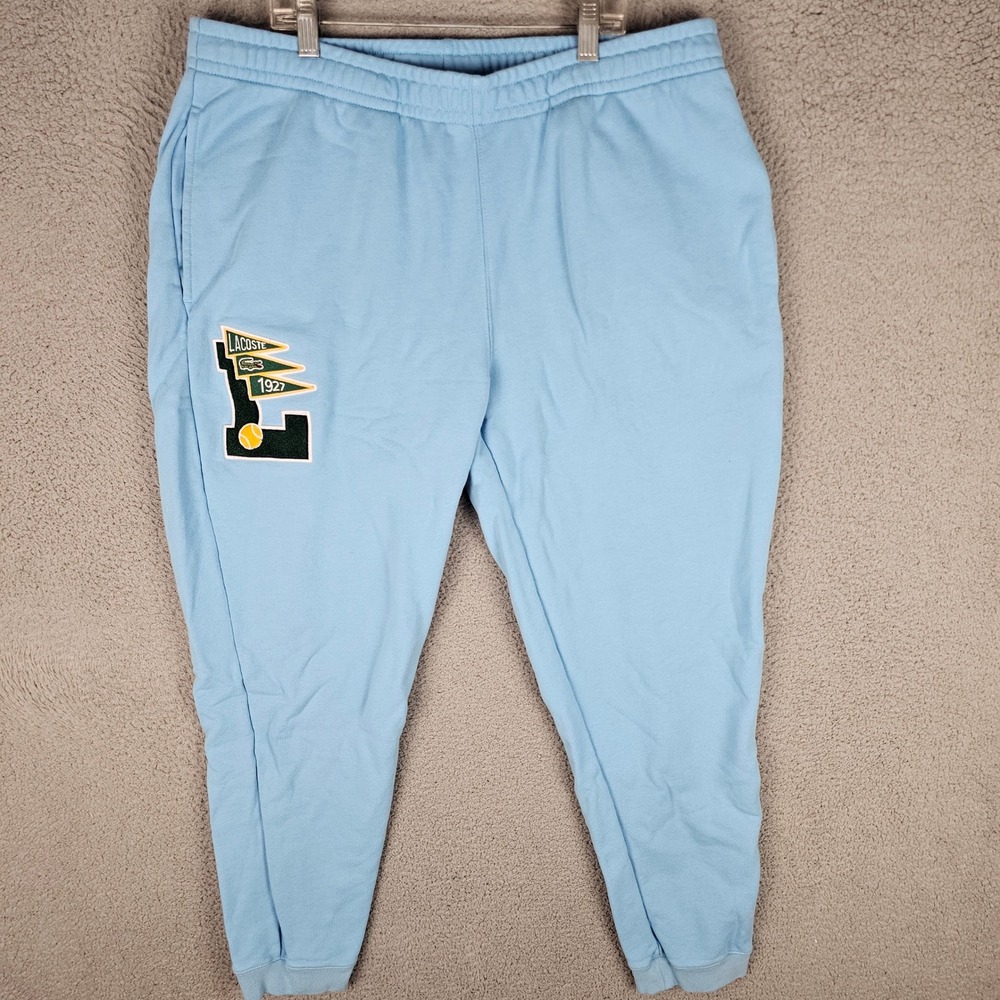 Lacoste Sweatpants Mens XXL Tapered Fit Tracksuit Pennants Patch Joggers XH7442